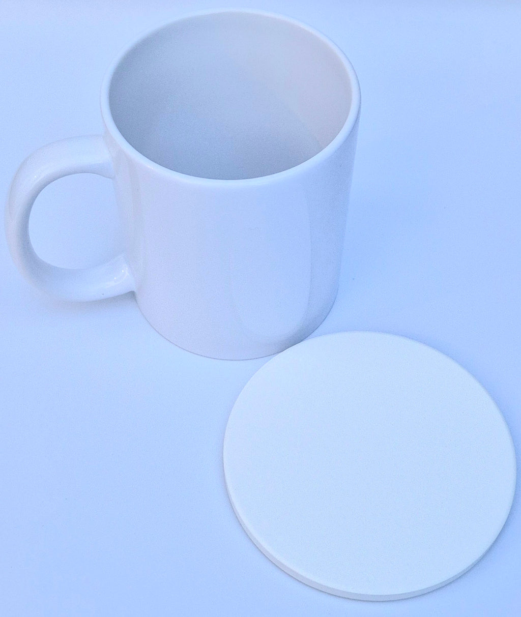 2 Photo Mugs + 2 Personalized Coasters